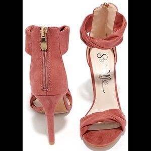 Dusty Pink Suede Heels